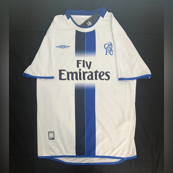 Drogba #15 2004 M-XL Jersey Away Chelsea White Retro - Picture 2 of 4